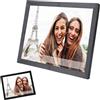 Plyisty Cornice Digitale WiFi da 15 Pollici, Montabile su Desktop o a Parete, Rotazione Automatica, Presentazione, Schermo IPS 1024x768, Condivisione di Foto e Video Tramite App (Spina