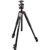 Manfrotto 055 Kit Treppiede in Alluminio a 3 Sezioni con Colonna Orizzontale e Testa a Sfera (MK055XPRO3-BHQ2), Nero