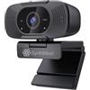 SynthMeet Webcam 4K per PC, 1080P a 60FPS, fotocamera 4K con microfono a riduzione del rumore, FOV 92°, webcam USB da 8 MP, Plug and Play, copertura per privacy, funziona perfettamente per riunioni piattaforma