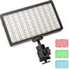 Walimex pro Rainbow Pocket LED RGB - Telecomando compatto e forte lampada a batteria con luce a colori e luce bianca per accenti di colore in foto e film, 23036, nero/argento