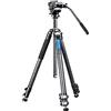 Leofoto - Manba LV-323C + BV-10 - Treppiede in carbonio per fotocamere - Inclusa testa fluit video - Portata 15kg - Piedini estensibili - Altezza minima da 12 cm a max. 165 cm - LV-323C + BV-10