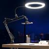 UBeesize Luce ad anello da 25,4 cm con supporto per telefono, luce LED per selfie con supporto e supporto per telefono, luce da scrivania per iPhone, treppiede da scrivania per registrazione