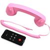 higyee Ricevitore Telefonico Retrò - Ricevitore Portatile Con Adattatore Per Rete Fissa | Novità Adattatore Da Telefono Vintage A Rete Fissa | Divertente Ri-cevitore Per Cellulare Per La Casa (Rosa)