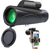 DSFEN Telescopio monoculare, telescopio monoculare 10x42 per Adulti, HD ad Alta Potenza Bak4 Prisma monoculare monoculare Impermeabile per Birdwatching Campeggio, all'aperto