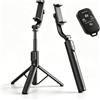 LICAEVEY Treppiede per Selfie Stick per Telefono Cellulare per Fotografia di Viaggio All'aperto, Treppiede per Telefono Portatile Allungabile da 170 Cm in Metallo ABS con Telecomando