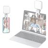 ciciglow Luce di Riempimento LED con Morsetto/supporto Portatile per Selfie con Telefono, Illuminazione Personalizzabile per, 2500K-9000K, Interfaccia di Ricarica di Tipo C, Leggera 77 G, Adatta per
