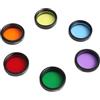 Kivivaka Set di 6 filtri per telescopio con scatola portaoggetti, filtri per nebulosa e planetari per oculari da 3,2 cm, include giallo, arancione, rosso, verde, blu, viola