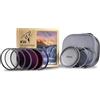 Kase Revolution Plus Mega Kit Filtri Magnetici Lenti, Vetro Temperato Antiurto Anelli Codice Colore, CPL, ND8, ND64, ND1000, Notte Neutro, UV, Tappo e Custodia (112mm)