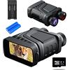 NGBFF Visore Notturno, Binocolo for visione notturna ricaricabile 850nm Infrarossi HD 5X Zoom digitale Telescopio Occhiali notturni for la sorveglianza del campeggio di caccia,per birdwatching, sport all'a