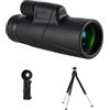 Mengshen 10x42 Telescopio Monoculare Pro Kit con Adattatore Telefono Treppiede Ingrandimento 10x per Digiscoping BAK4 Prisma Osservazione Esterna