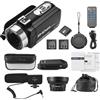 Acouto Videocamera Digitale 1080P, Schermo IPS da 3,0 Pollici Zoom Digitale 18X Videocamera da 30 MP con Obiettivo Grandangolare 0,45X Rilevamento (con microfono esterno e supporto per fotocamera)