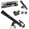 Omegon Telescopio Omegon AC 50/600 AZ | Telescopio per principianti adatto alle famiglie | Eccellente per l'osservazione della luna e delle stelle | Facile da usare | Leggero e facile da trasportare