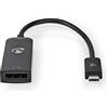 NEDIS CCGB64353BK02 - Adattatore USB, USB 3.2 Gen 1, connettore USB-C™, presa DisplayPort, 0,20 m, rotondo, nichelato, PVC, colore: Nero