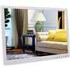POADGBCN Cornice digitale touchscreen da 17 pollici Cornice elettronica HD 1080P per ufficio domestico(White,12 in)