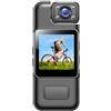 Lastdaytime Mini fotocamera corpo risoluzione 4K con obiettivo girevole a 180 gradi Rilevazione di movimento a infrarossi Registrazione in loop 8 ore Durata della batteria Tipo C Ricarica