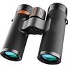 UsmAsk Binocolo Telescopio 8x32, Binocolo Portatile E Impermeabile Telescopio HD h Power Bak4 Prisma, per Adulti Bird Watching Calcio Safari Giro turistico Arrampicata Escursione,Nero