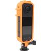 Generico Gabbia protettiva per Insta360 X5, Staffa di ripresa della fotocamera Staffa di ripresa del paesaggio Supporto adattatore di espansione di dissipazione di calore (Arancione verticale)