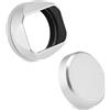 Generico Paraluce quadrato in metallo, compatibile con Fujifilm X100VI Fuji X1006 X100V X100F X100T X100S Fotocamera Argento adattatore filtro da 49 mm(Silver Lens Hood Set)
