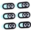 Mikikit Copri Webcam Privacy Nero in Abs, Set 6 Pezzi, Adesivo | Tablet e Telefono, Protezione Privacy, Facile da Riporre, Non Ostacola L'uso del Dispositivo