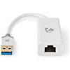 NEDIS Adattatore USB 3.2 Gen 1, spina USB-A, presa RJ45, 1 Gbps, 0,20 m, rotondo, placcato oro, in PVC, bianco