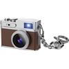 Plyisty Fotocamera da Pollice, Registrazione Video HD 1080P con Obiettivo Grandangolare da 130°, Fotocamera Portachiavi Leggera da 17 G, Stabilizzazione Digitale, Risoluzione Foto da 30 (Brown)