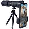 Generic Teleobiettivo monoculare portatile zoom telescopi impermeabili 10-30x40mm con supporto per adulti campeggio per uccelli per birdwatching per adulti viaggi all'aperto