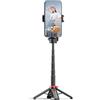 Bewinner ‌F07 Bastone Selfie Portatile |Treppiede Istantaneo, Telecomando BT Rimovibile e Luce di Riempimento a Triplo Tono, Rotazione a 360° per Fotografia/vlogging Sul Telefono