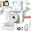 LLELEMAMO Retrosnap Mini Camera Vintage Con Schermo HD 1080p da 1,44 Pollici, Flash Flip 90°, 6 Filtri, Portachiavi, Per Registrazione Video di Viaggi e Vita (Bianco)