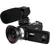 SHEHUALI Macchina fotografica digitale, Videocamera 4K 48MP Vlogging touch screen con luce di riempimento integrata for fotocamera digitale registratore(Standard,AF1 Mic Lens)