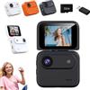 Generic Mini fotocamera sportiva 2026, registratore VLOG con registrazione chiara 4K con schermo a scatto, anti-shake, grandangolo a 143°, piccola action camera per viaggi, animali domestici, vlogging