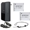 Hila Optics. Batterie ad alta capacità (2 unità) + caricatore da viaggio AC/DC compatibile con Nikon S3000 + Krusell Multidapt tracolla (finitura nera)