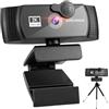 TIEOAXFT Webcam Full HD 8K 4K 1080P automatica con microfono USB for PC Computer Laptop Video Mini telecamera(2k)