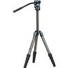 SIRUI ST-125+VA-5 Treppiede impermeabile in fibra di carbonio con testa video fluida 360°Panorama, treppiede da viaggio professionale per fotocamere, colonna triangolare, 158cm, carico 3KG