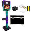 JIAQINMOTD Mini PC con touch screen da 15,6 pollici, mini PC integrato, con luce ad anello e custodia per foto, per selfie, portatile, per eventi, feste a noleggio (nero, cabina fotografica, stampante)