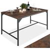 tectake® Tavolo da pranzo rettangolare MDF con venature, tavolo cucina in acciaio verniciato a polvere, scrivania design industriale moderna, stabile - 120 x 75 x 75 cm - Legno industriale scuro