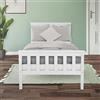 ML DESIGN modern living ML-Design Letto Singolo in Legno di Pino Massiccio 90 x 200 Colore Bianco, con Telaio Rete a Doghe Testiera e Pediera, Lettino per Bambini, Giroletto per Ragazzi e Adulti, Struttura Solida