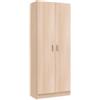 Arreditaly Armadio Multiuso A 2 Ante Armadietto Mobile Contenitore Salvaspazio Con Ripiani Regolabili Ideale Per Ingresso Camera Bagno e Lavanderia 180 x 73 x 37 Cm Rovere