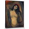 1art1 Edvard Munch Poster Stampa Artistica su Tela Madonna, 1894-1895 Quadro da Parete sulla Barella | Murale XXL | Immagine 80x60 cm