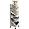 HMAKGG Scarpiera Salvaspazio Slim - Piccola Scarpiera Verticale Stretta 9 Livelli - Porta Scarpe Plastica Impilabile con Rotelle - 2 Ganci, per Ingresso Corridoio Camera da Letto