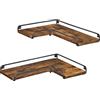 VASAGLE Librerie Angolari a Forma di L, Set di 2, Mensole Angolari da Muro, Scaffale Galleggiante, Stile Industriale, per Soggiorno, Camera da Letto, Cucina, Marrone Vintage e Nero LLS831B01
