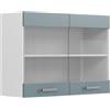 Vicco Mobile da cucina in vetro R-Line, Grigio-blu, 80 cm | 2 Ante · 1 Ripiano · Profondità - 31 cm · ✓ Liberamente combinabile · ✓ Tutto in vista