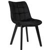 EUGAD Sedia Moderna da Sala Pranzo Poltroncina da Cucina Poltrona in Velluto Senza Braccioli Gambe in Legno Nero 0656BY-1