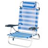 AKTIVE Sedia da spiaggia pieghevole, 8 posizioni, Marinaia, 47 x 49 x 82 cm, con cuscino imbottito, maniglie per il trasporto, portata di 110 kg, sedie schienale reclinabile, multiposizione (62666)
