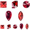 Brillabenny - 20 Pietre Cristallo Mix Alta qualità Doppio Foro da Cucire, Strass per Decorazione Abito Vestito Cerimonia Danza Pattinaggio (Rosso)