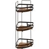 5 five simply smart 5five - mensola angolare per doccia blackacia, 3 livelli, legno d acacia