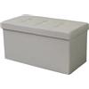 milani home - pouf contenitore rettangolare, tessuto, seduta contenitore poggiapiedi, tortora, 76 x 38 x 38 cm