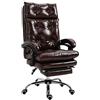 DecHome - Sedia Ufficio Ergonomica Sedia da Scrivania Poltrona Direzionale con Rotelle e Braccioli Reclinabile, Girevole e Regolabile in Altezza con Poggiapiedi colore Marrone