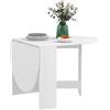 HOMCOM Tavolo da Pranzo Pieghevole, 163x80 cm Scrivania Richiudibile Salvaspazio con 2 Ribalte Ovale per 6 Persone, Tavolo Cucina a Ribalta, Ideale per Soggiorno, Casa, Ufficio, Bianco