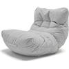 Aiire Pouf Poltrona Sacco di Design - Puff per Sedersi in Cotone con Imbottitura Inclusa - Bean Bag Chair per Salotto, Camera da Letto o Lettura - Pouffe Moderno Grigio Chiaro