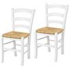 VIRSUS Set 2 Sedie Paesana in Legno con Seduta in Paglia, Misura 43x42x86 cm, Sedia Tradizionale Robusta, per Casa, Cucina, Agriturismo, Ristorante, Made in Italy (Bianco)